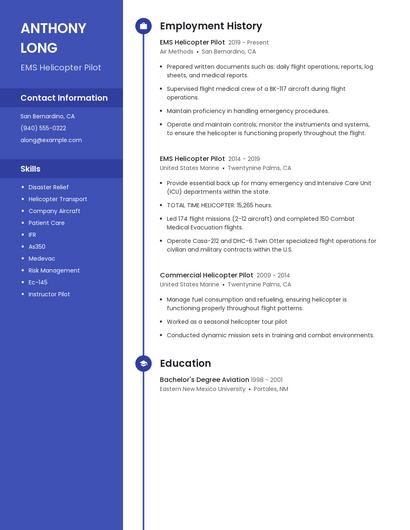 EMS Helicopter Pilot Resume
