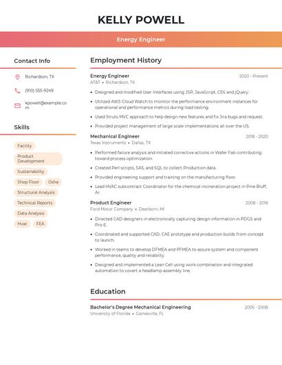 Energy Engineer Resume