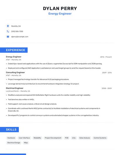 Energy Engineer Resume