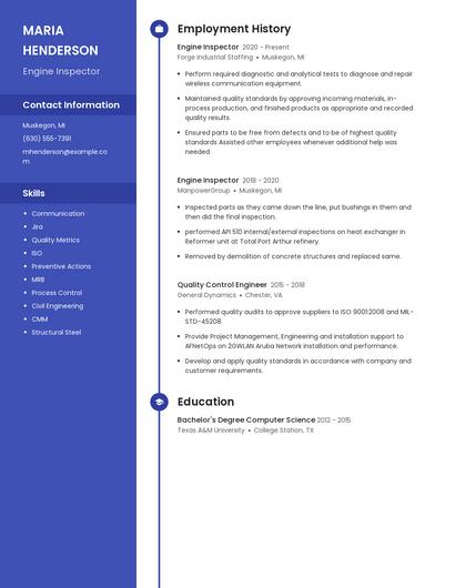 Engine Inspector Resume