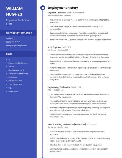 Engineer Technical Staff Resume