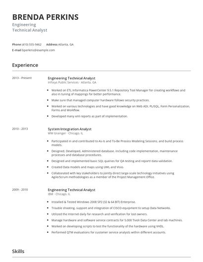 Engineering Technical Analyst Resume