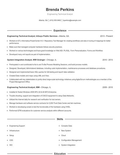 Engineering Technical Analyst Resume