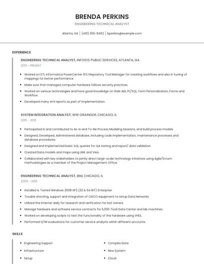 Engineering Technical Analyst Resume