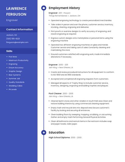 Engraver Resume