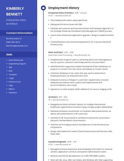 Enterprise Data Architect Resume