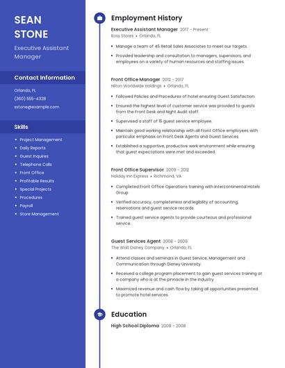 Executive Assistant Manager Resume