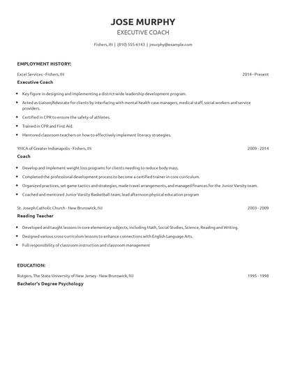 Executive Coach Resume