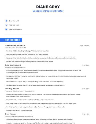 Executive Creative Director Resume