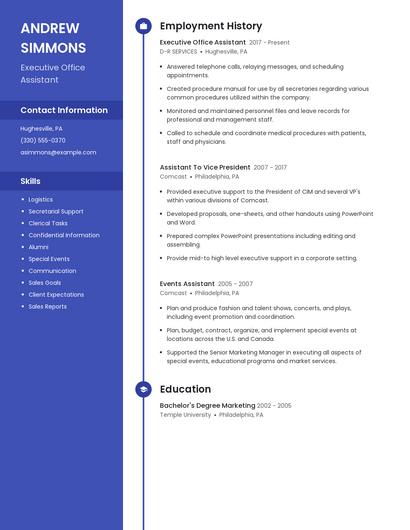 Executive Office Assistant Resume