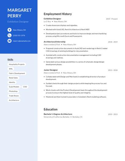 Exhibition Designer Resume