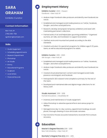 Exhibits Curator Resume