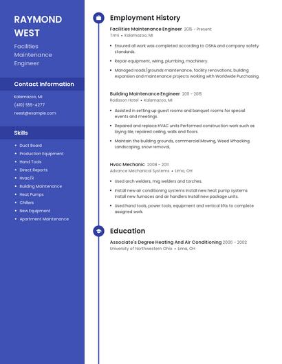 Facilities Maintenance Engineer Resume