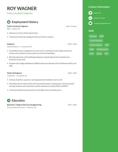 Failure Analysis Engineer Resume