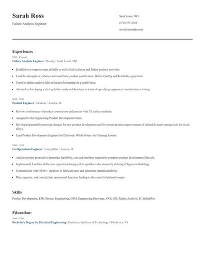 Failure Analysis Engineer Resume
