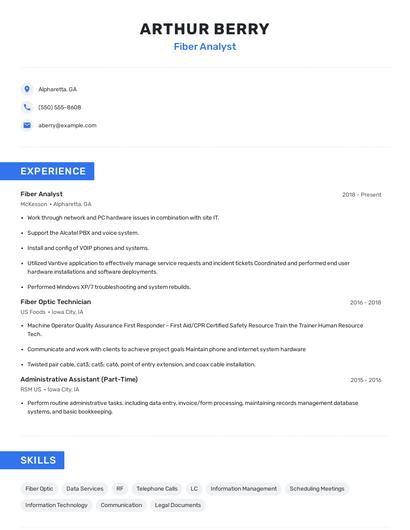 Fiber Analyst Resume