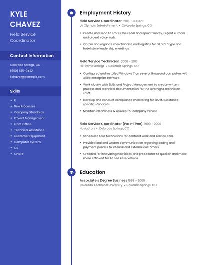 Field Service Coordinator Resume