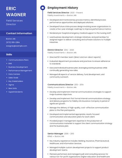 Field Services Director Resume