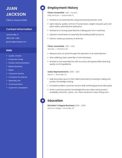 Filters Assembler Resume