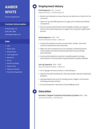 Final Inspector Resume