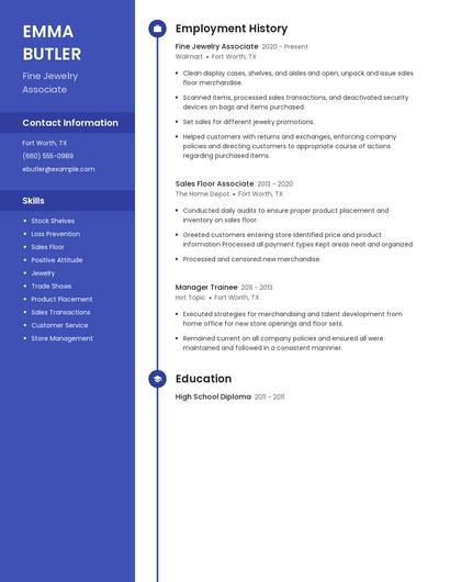Fine Jewelry Associate Resume