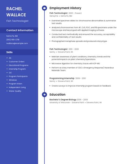 Fish Technologist Resume
