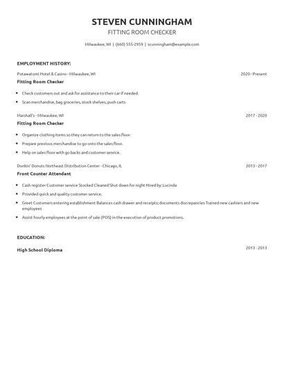 Fitting Room Checker Resume