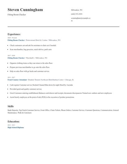 Fitting Room Checker Resume