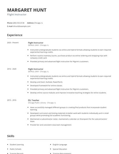 Flight Instructor Resume