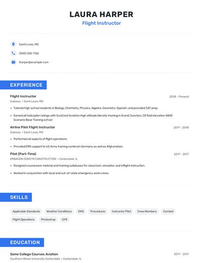 Flight Instructor Resume
