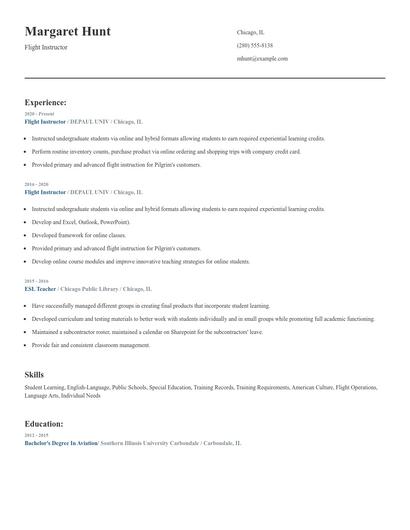Flight Instructor Resume