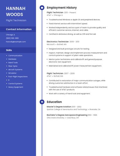 Flight Technician Resume