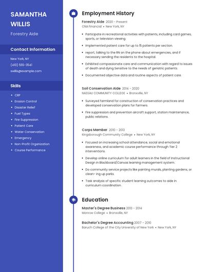 Forestry Aide Resume