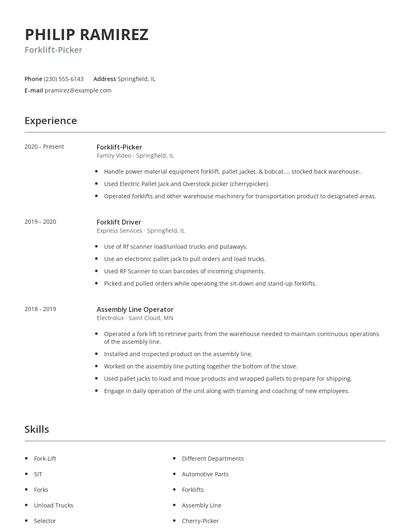 Forklift-Picker Resume