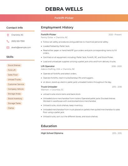 Forklift-Picker Resume