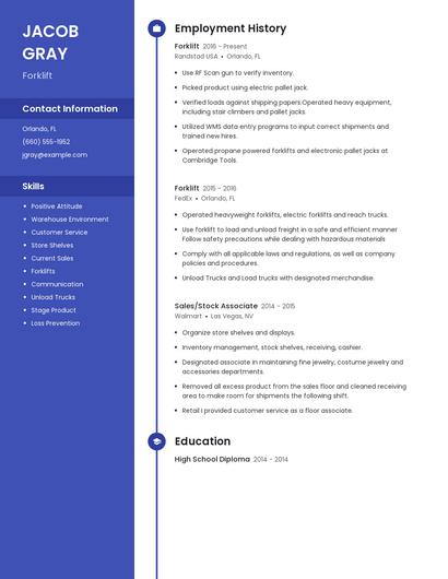Forklift Resume