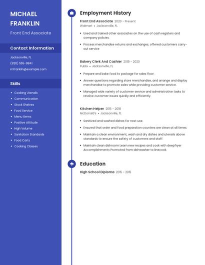 Front End Associate Resume