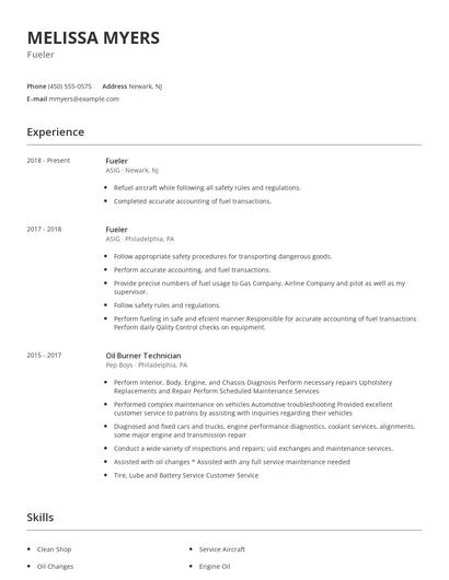 Fueler Resume