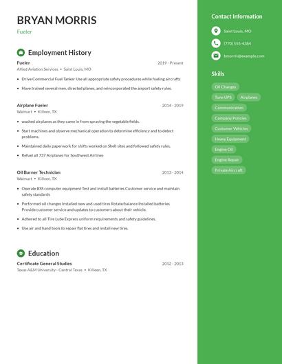 Fueler Resume