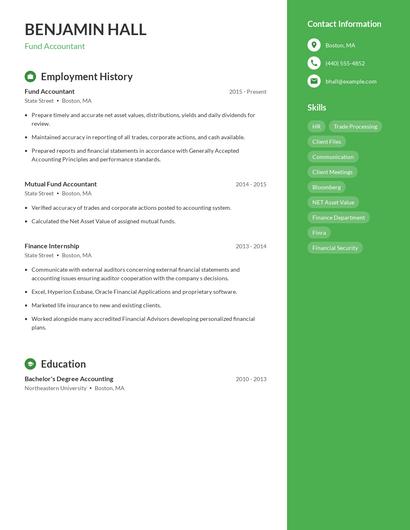 Fund Accountant Resume