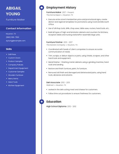 Furniture Maker Resume