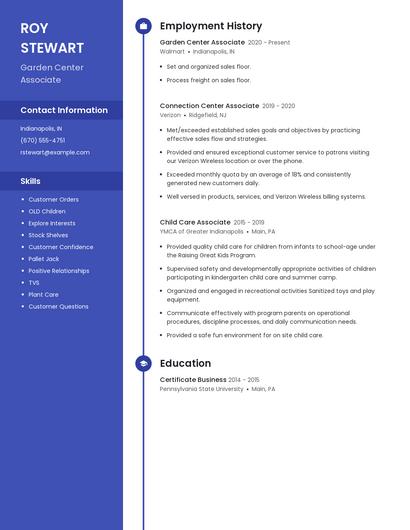 Garden Center Associate Resume