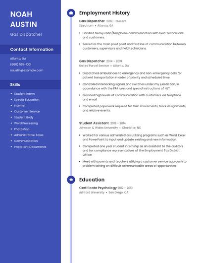 Gas Dispatcher Resume