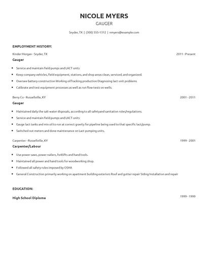 Gauger Resume