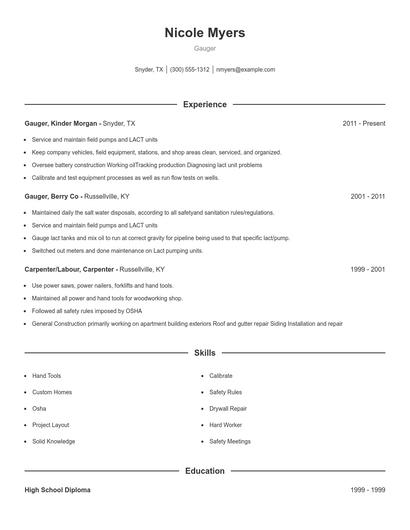 Gauger Resume