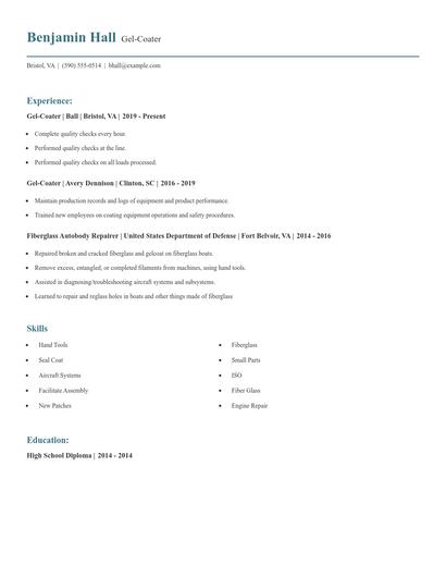 Gel-Coater Resume