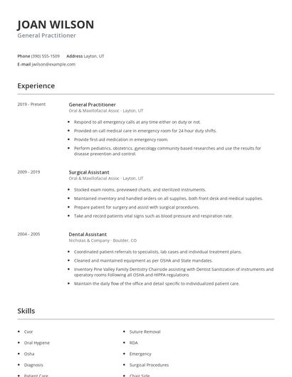 General Practitioner Resume