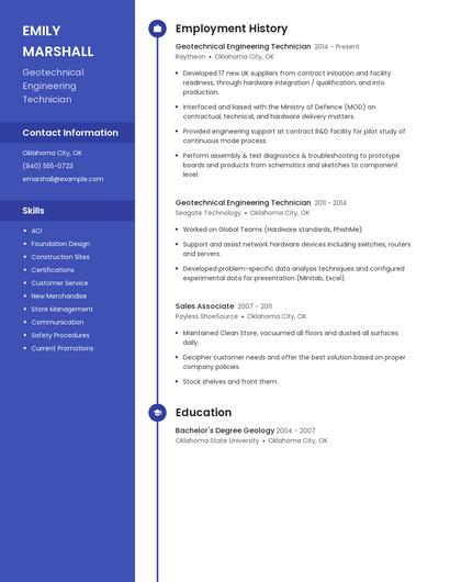 Geotechnical Engineering Technician Resume