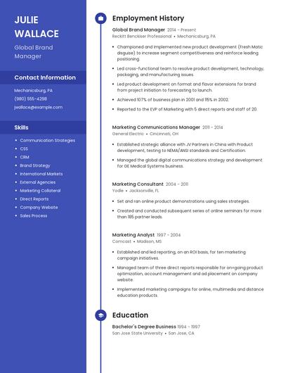 Global Brand Manager Resume