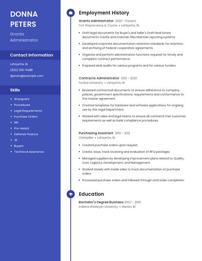 Grants Administrator Resume